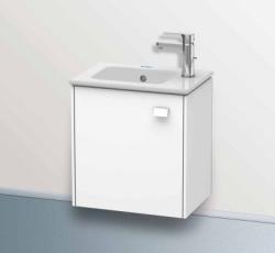 Тумба под раковину Duravit Brioso, 42х28,9х44,2 см, подвесная, с распашной дверцей, ДСП, цвет: белый матовый, шкафчик навесной, прямоугольная, левая, в ванную комнату