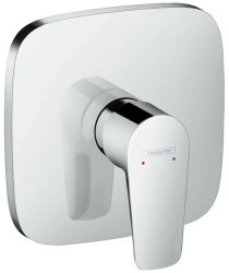 Смеситель для душа Hansgrohe Talis E HighFlow однорычажный, скрытого монтажа, керамический, настенный/встраиваемый, без излива, без шланга/лейки, квадратный, 15,5х15,5 см, латунь, цвет хром