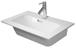 Раковина DURAVIT ME by Starck, WonderGliss 63х40х18 см, подвесная, прямоугольная, санфарфор, цвет белый, с 1 отверстием под смеситель, антигрязевое покрытие, слив/перелив