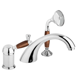 Смеситель для ванны/душа Cezares Elite, на борт ванны, однорычажный, неповоротный, длина 200 мм, керамический, латунь, цвет хром