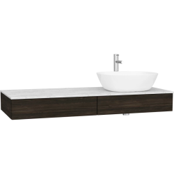Тумба под раковину Vitra Origin 120, 1200х135х475 мм, подвесная, цвет темный вяз, 1 выдвижной ящик, (под раковину/умывальник), правая, правосторонняя, в ванную комнату