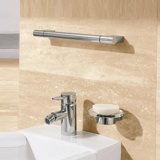 Мыльница Keuco Plan с держателем, настенная, латунь/хрусталь, круглая, для душа/мыла, в ванную комнату, под кусковое мыло, цвет хром/прозрачная