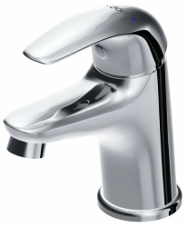 Смеситель для раковины Dorff Stark однорычажный, излив короткий, длина 92 мм, керамический, латунь, цвет хром