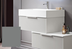 Тумба под раковину Cezares Premium Plisse 70, 70х44х43 см, подвесная, с выдвижным ящиком/с внутренним ящиком, МДФ, цвет: серое облако, шкафчик навесной, механизм доводчика, прямоугольная