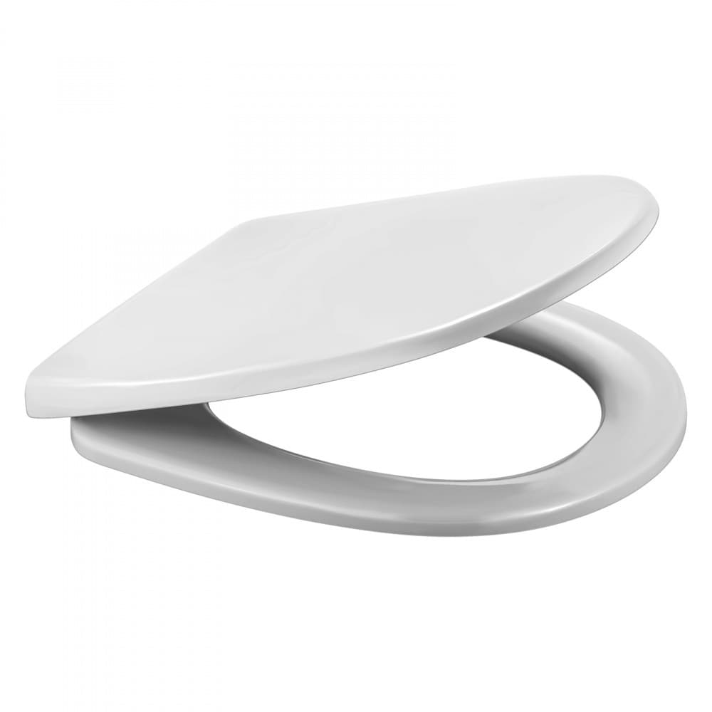 Сиденье для унитаза Uno SO Berges Wasserhaus универсальное (Santek Бореаль, Алькор, Cersanit Hit, Merida, Eco) дюропласт, крышка белая, микролифта, быстросъемное, крепеж (петли) металлический