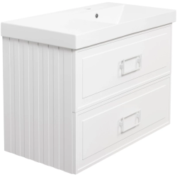 Тумба под раковину La Fenice Cubo 90, 35х87,6х46,9 см, подвесная, цвет белый матовый, 1 выдвижной ящик, (под раковину/умывальник La Fenice), правая/левая