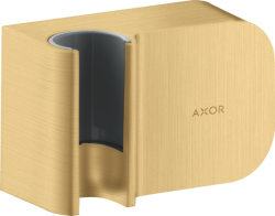 Держатель для душевой лейки Axor One Porter со шланговым подсоединением, 9,5х6х4,2 см, настенный, латунный, прямоугольный, цвет шлифованное золото, для душевого шланга, для душа/ванной/душевой кабины, на стенку