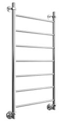 Полотенцесушитель Двин J 100/50, водяной (1"-1/2" К3  Полированный), универсальное подключение, нержавеющая сталь, настенный, форма лесенка, цвет хром, к отоплению и ГВС, для отопления, обогрева в ванной