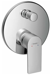 Смеситель для ванны Hansgrohe Rebris E скрытого монтажа, настенный/встраиваемый, однорычажный, латунный, без излива, керамический, круглый, цвет хром, без душевого шланга/лейки