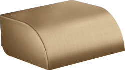 Держатель для туалетной бумаги Axor Universal Circular Accessories, с крышкой, настенный, металлический, форма округлая, для рулона туалетной бумаги, в ванную/туалет, цвет шлифованная бронза, к стене