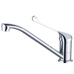 Смеситель для кухни/мойки Esko MD 05 однорычажный, поворотный, керамический, длина излива 220 мм, латунь, цвет хром, с хирургической ручкой