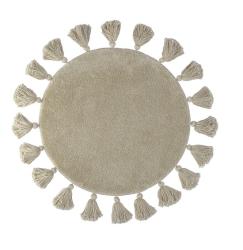 Коврик для ванной комнаты IDDIS Décor 550 мм, цвет бежевый, с декоративными пушистыми кисточками, круглый, микрофибра DTR02P5i12