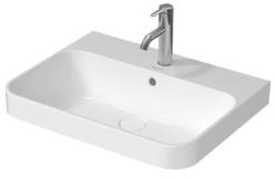 Раковина DURAVIT Vero Air WonderGliss 60х40х16,5 см, подвесная, прямоугольная, санфарфор, шлифованная, цвет белый, без отверстия под смеситель, антигрязевое покрытие, слив/перелив