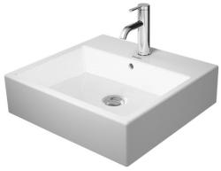 Раковина DURAVIT Vero Air WonderGliss 50х47х16,5 см, накладная, прямоугольная, санфарфор, цвет белый, 1 отверстие под смеситель, антигрязевое покрытие, без перелива