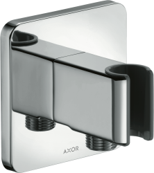 Держатель для душевой лейки Axor Urquiola Porter со шланговым подсоединением, настенный, металлический, цвет: под сталь, для душевого шланга, для душа/ванной/душевой кабины