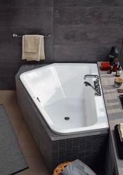 Ванна Duravit Paiova 5 177х130 см встраиваемая, акриловая, цвет: белый, (без гидромассажа, ножек, сифона, фронтальной панели), асимметричная/угловая, с двумя разными наклонами для спины, левосторонняя