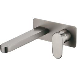 Смеситель для раковины/умывальника Boheme Spectre, встраиваемый, однорычажный, неповоротный, керамический, длина излива 210 мм, латунь, цвет никель