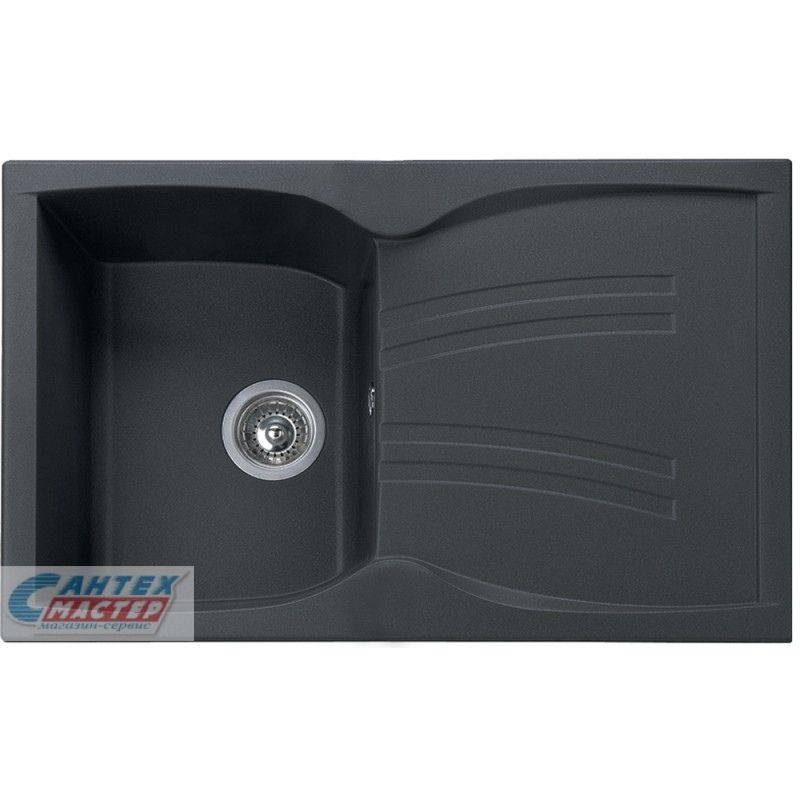 Мойка Ukinox Ангара 78,2х49,5х22 см, врезная, черная, исскуственный гранит, прямоугольная Angara - 10