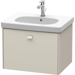 Тумба под раковину Duravit Brioso, 62х46,9х45,2 см, подвесная, 1 выдвижной ящик, ДСП, цвет: серо-коричневый, шкафчик навесной, механизм доводчика, прямоугольная, правая/левая, в ванную комнату