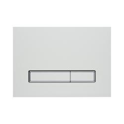 Кнопка смыва KK-POL Aquafiori Diamond прямоугольная, цвет белый/хром, матовый, нержавеющая сталь, клавиша управления для сливного бачка, инсталляции унитаза, двойная, механическая, панель, универсальная, размер 245х175х13 мм