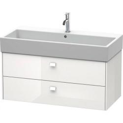 Тумба под раковину Duravit Brioso, 98,4х45,9х44,2 см, подвесная, 2 выдвижных ящика, ДСП, цвет: белый глянец, шкафчик навесной, механизм доводчика, прямоугольная, правая/левая, в ванную комнату