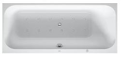 Ванна Duravit Happy D.2 160х70 см гидромассажная, встраиваемая, акриловая, цвет: белый, с ножками/сливом-переливом, без фронтальной панели, прямоугольная, с системой гидромассажа Air-System, c наклоном для спины справа, правая
