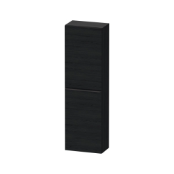 Пенал Duravit D-Neo, 40x24x132 см, подвесной, (левый), с распашной дверцей/одностворчатый, с 4 стеклянными полками, цвет: дуб черный, в ванную комнату
