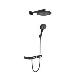 Душевая система BERGES MORANS с изливом и термостатом, внутренний (скрытый монтаж), черный матовый, пластик, для ванной