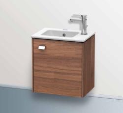 Тумба под раковину Duravit D-Neo, 36,4х22,2х44 см, подвесная, с распашной дверцей, ДСП, цвет: каштан темный, шкафчик навесной, прямоугольная, правая, в ванную комнату
