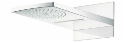 Верхний душ Hansgrohe Raindance Rainfall 180 2jet, настенного/скрытого монтажа, прямоугольный, с 2 режимами, размер 44,5х21,4 см, нержавеющая сталь, цвет хром, в стену, для душа/ванной