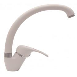 Смеситель для кухни Florentina Омега, однорычажный, поворотный, керамический, с высоким С-образным изливом, высота излива 24,2 см, латунь, цвет жасмин