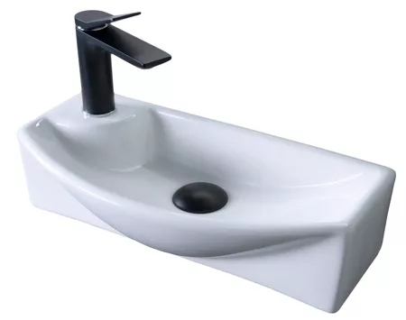 Раковина GID 7946R 45,5х13х22 подвесная, прямоугольная , керамическая/фарфоровая, цвет белый, с отверстием под смеситель, без слива-перелива