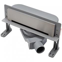 Душевой лоток Pestan Confluo Premium Wall Drain пристенный 300, решетка нержавеющая сталь, для душа в стену, с гидро затвором, горизонтальный выпуск, нержавеющая сталь, прямоугольный