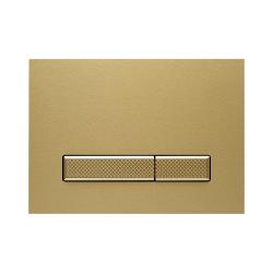 Кнопка смыва KK-POL Aquafiori Diamond X прямоугольная, цвет золото матовое, нержавеющая сталь, клавиша управления для сливного бачка, инсталляции унитаза, двойная, механическая, панель, универсальная, размер 245х175х13 мм