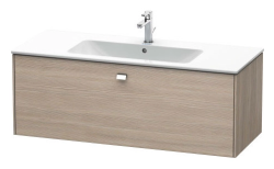 Тумба под раковину Duravit Brioso, 122х46,9х45,2 см, подвесная, 1 выдвижной ящик, ДСП, цвет: сосна серебристая/хром, шкафчик навесной, механизм доводчика, прямоугольная, правая/левая, в ванную комнату