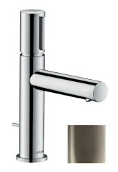 Смеситель для раковины/умывальника Axor Uno Select 110, однорычажный, фиксированный излив, длина излива 12,3 см, керамический, латунь, цвет полированный никель, со сливным гарнитуром