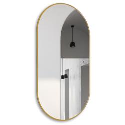 Зеркало Abber Kontur 55х105 см, с LED/ЛЕД-подсветкой, цвет рамы: золото, овальное, сенсорный выключатель, диммер, монтаж горизонтальный/вертикальный, для ванны, навесное/подвесное/настенное