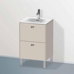 Тумба под раковину Duravit Brioso, 52х41,9х68,3 см, напольная, цвет: серо-коричневый/хром, 2 выдвижных ящика, ДСП, прямоугольная, левая/правая, в ванную комнату