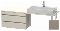 Тумба/шкафчик для консоли/столешницы Duravit DuraStyle под раковину 60х47,8х51,2 см, подвесная, ДСП, цвет: серо-коричневый/базальт, 2 выдвижных ящика, прямоугольная