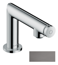 Смеситель для раковины/умывальника Axor Uno Select 80, для холодной воды, нажимной, фиксированный излив, длина излива 10,9 см, керамический, латунь, цвет шлифованный черный хром, без сливного набора