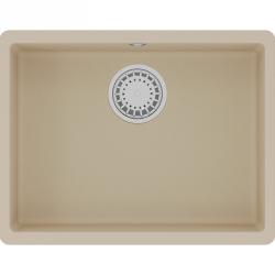 Мойка кухонная Lemark SINARA 540-U, 42х54х21,7 см, врезная, кварцгранит, прямоугольная, цвет бежевый, без отверстия под смеситель, без крыла, слив-перелив, врезная под столещницу, для кухни