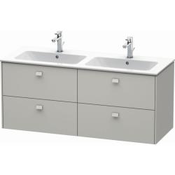 Тумба под раковину Duravit Brioso, 129х47,9x55,3 см, подвесная, 4 выдвижных ящика, ДСП, цвет: бетонно-серый, шкафчик навесной, механизм доводчика, прямоугольная, правая/левая, в ванную комнату