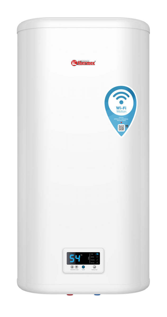 Водонагреватель 80 л Thermex IF 80 V (pro) Wi-Fi электрический, настенный, вертикальный, накопительный тип, 2 квт, 1018х293х510 мм, 230 в, (цвет белый, плоский), с нижней подводкой