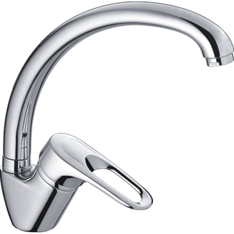 Смеситель для кухни/мойки HAIBA CRON однозахватный, поворотный, длина 189 мм, силумин, цвет хром