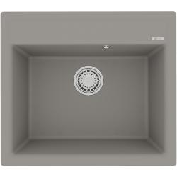 Мойка кухонная Lemark HANKA 570, 50х57х19,7 см, врезная, кварцгранит, прямоугольная, цвет грей, без отверстия под смеситель, без крыла, слив-перелив, врезная в столещницу, для кухни