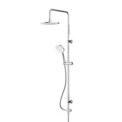 Душевой гарнитур Am.Pm Crave высота 102 см. цвет хром, комплект: тропический душ (с верхней лейкой)/стойка/лейка/шланг, наружного монтажа, настенная, нержавеющая сталь/пластик
