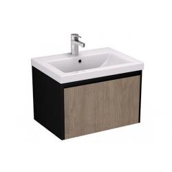 Тумба под раковину Velvex Klaufs 60.1Y, 600х450х479 мм, подвесная, цвет шатане/черный, 1 выдвижной ящик/выдвижной органайзер, подходит раковина Como 60, правая/левая, правосторонняя/левосторонняя/универсальная, в ванную комнату