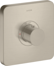 Смеситель для душа Axor ShowerSelect HighFlow softsquare, термостатический, скрытого монтажа, 1 потребитель, настенный, без излива/шланга/лейки, квадратный, латунный, цвет шлифованный никель, с термостатом