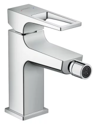 Смеситель для биде Hansgrohe Metropol с рукояткой-петлей, однорычажный, керамический, фиксированный излив, длина 12,9 см, латунь, цвет хром, без шланга/лейки