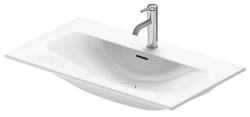 Раковина DURAVIT Viu WonderGliss 83х49х18,5 см, подвесная, прямоугольная, санфарфор, цвет белый, с 2 отверстиями под смеситель, антигрязевое покрытие, слив/перелив